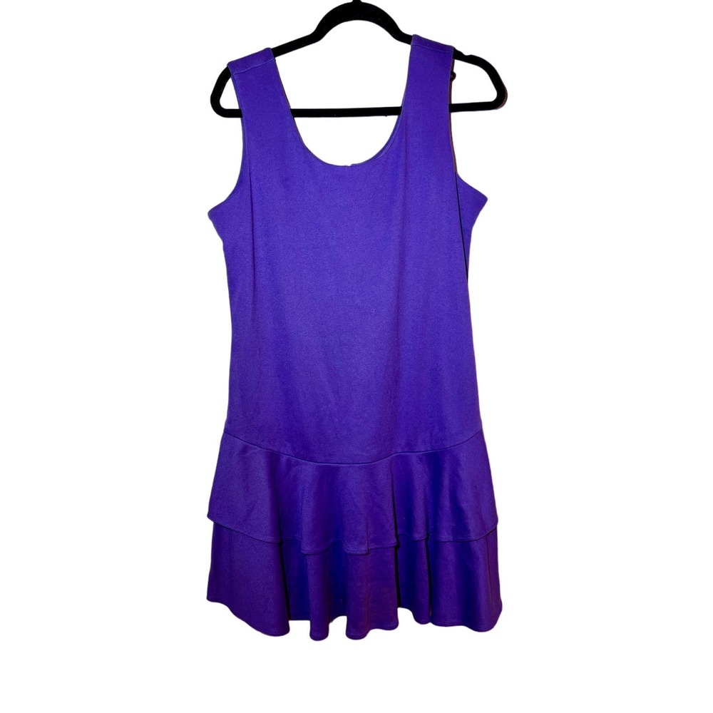 1990s Vintage Stefan Off the Shoulder Purple Ruffles Dress